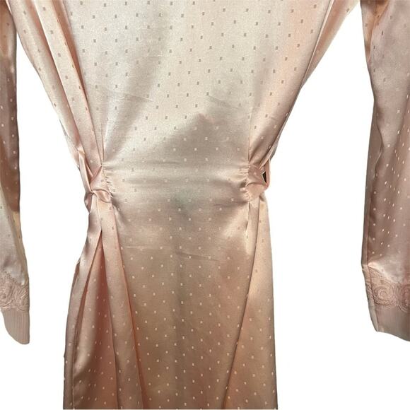 Linea Donatella Pink Lace Satin Robe Sz S/M Belted Tie Romance Angelcore  Bridal - Picture 3 of 10